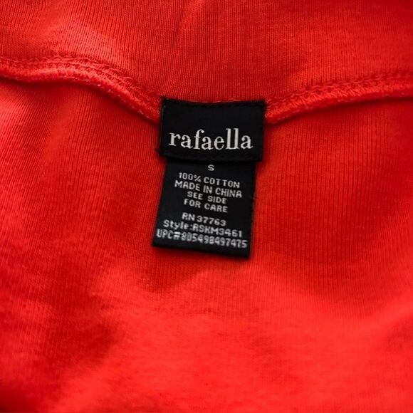 Rafaella Short Sleeve Red Cotton Top Size Small - Picture 5 of 5